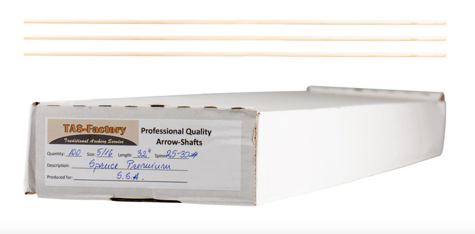 Wooden Shaft Spruce TAS-FACTORY  c/u