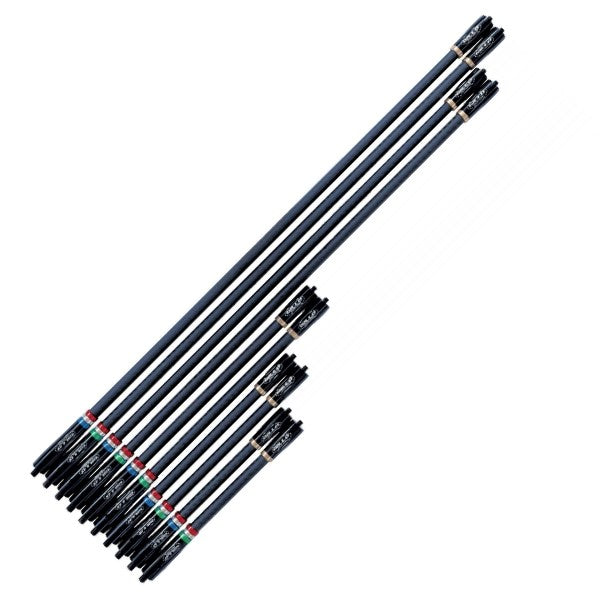 GS13 Carbon 30" Long Rod - Blue/Silver/Red flag rings