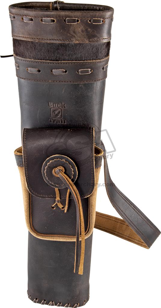 Traditional Back Quiver Frosthide 50CM Leather Brown Ambidiextrus BuckTrail