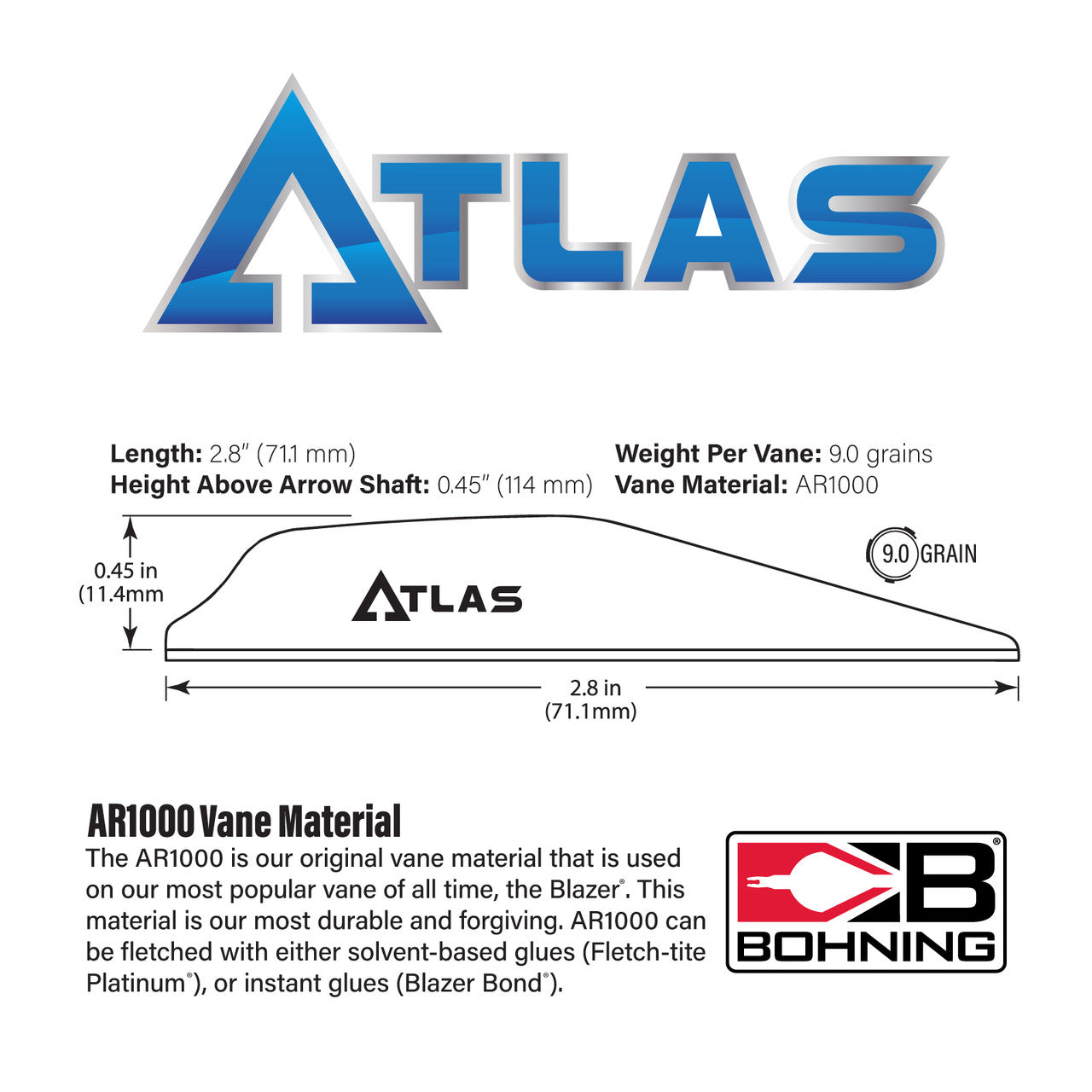 Atlas Vane 2.8" 12 pack