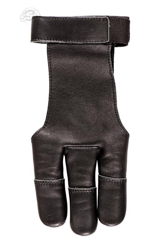 SHOOTING GLOVE BLACK BUCK WITH BLACK LEATHER FINGERTIPS - BT