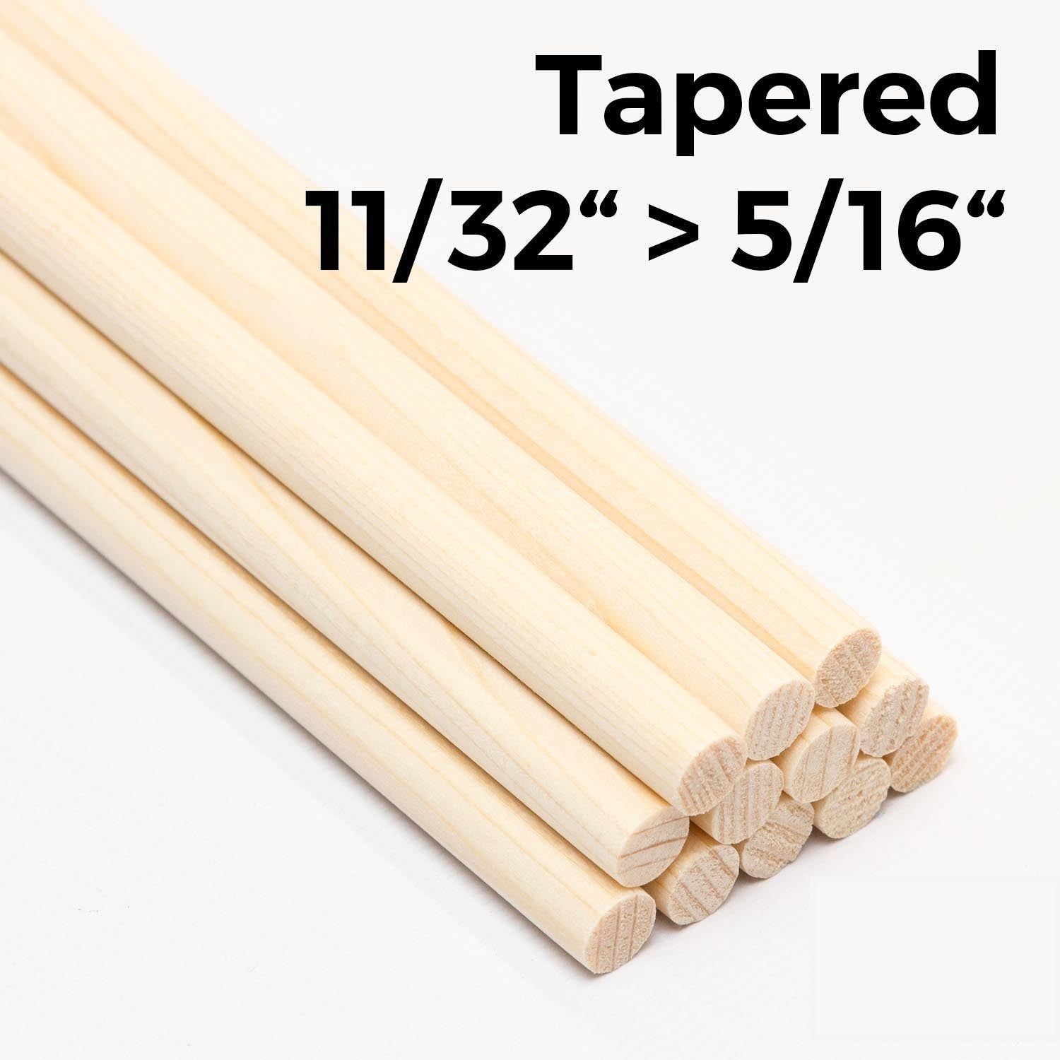 Shaft Wood Spruce Taper 11/32-5/16 12pk